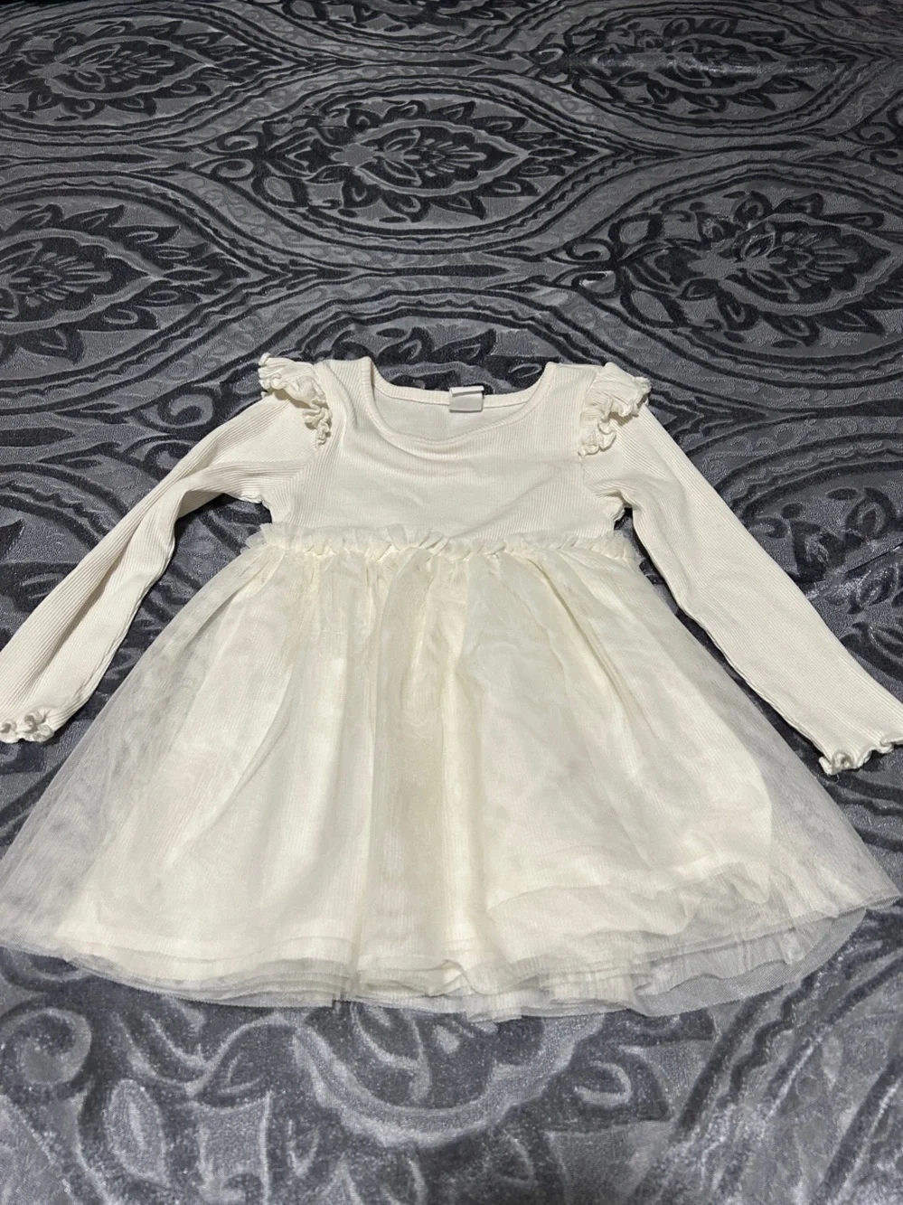 GAP Cream Long Sleeve Tulle Dress for Girls